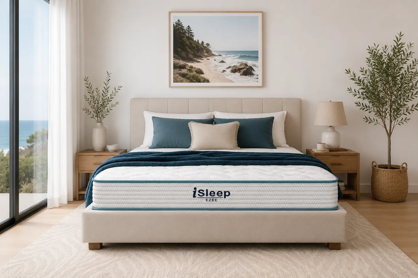 iSleep Ezee Pocket Spring Mattress - Luxury Medium-Firm Support for Spinal Alignment