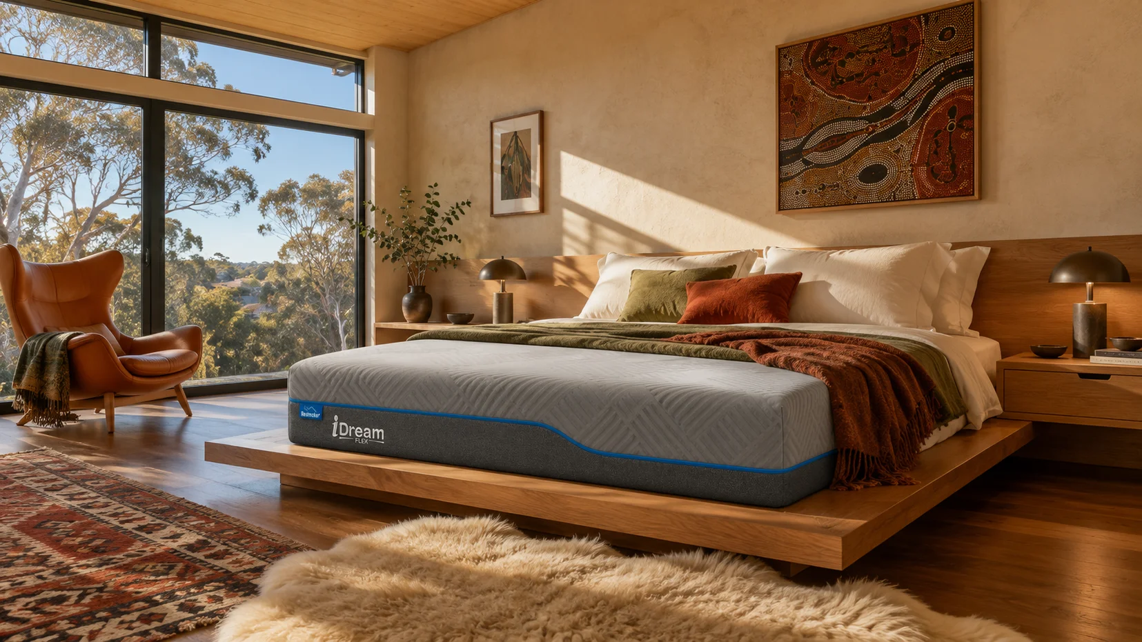 Conceptual studio illustration of the iSleep Support mattress exterior and structured Euro top